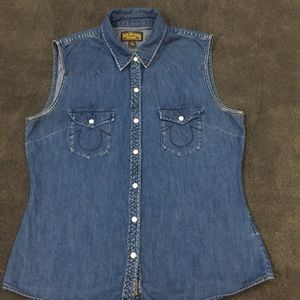 Denim true religion women’s button shirt